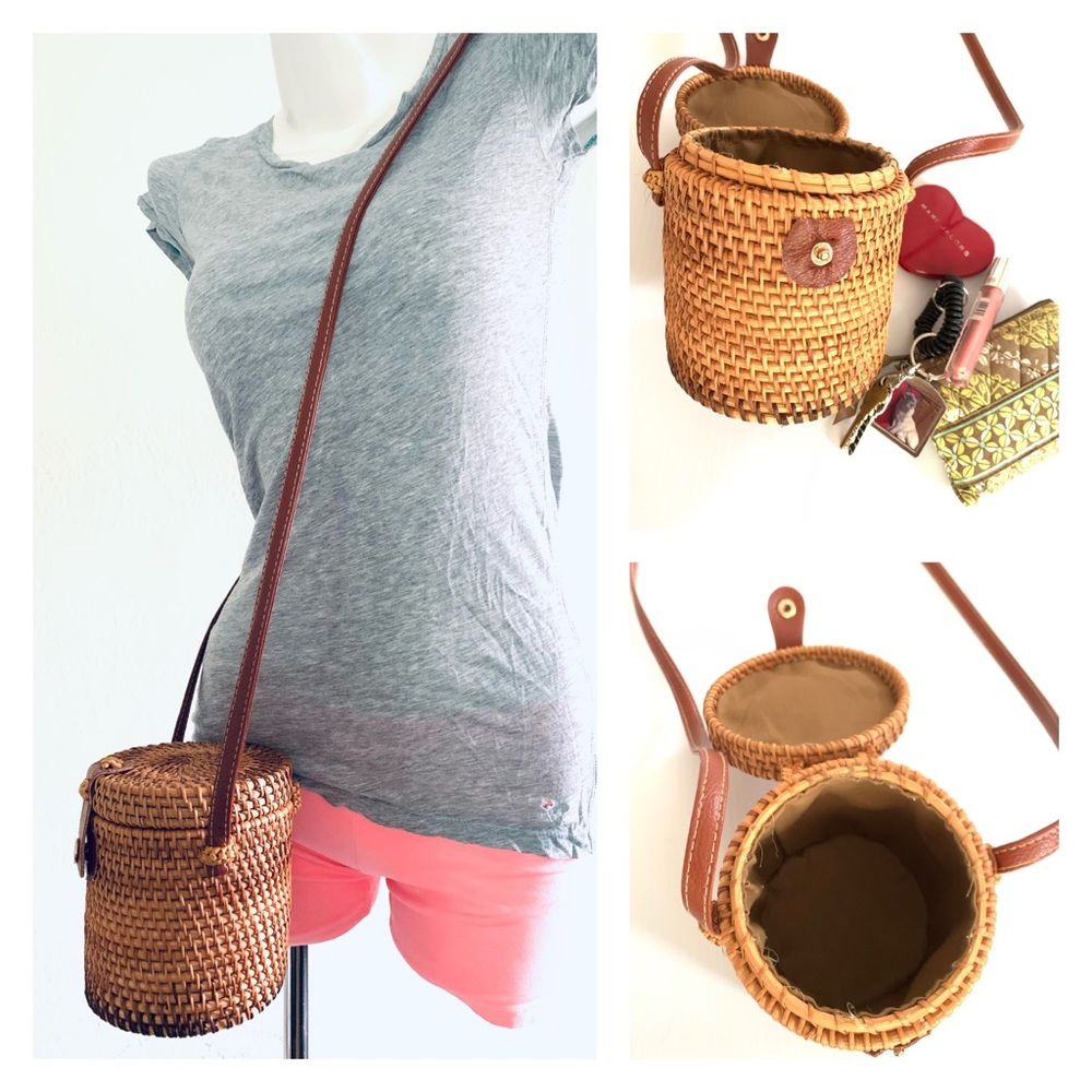 Straw Rattan Crossbody Bag